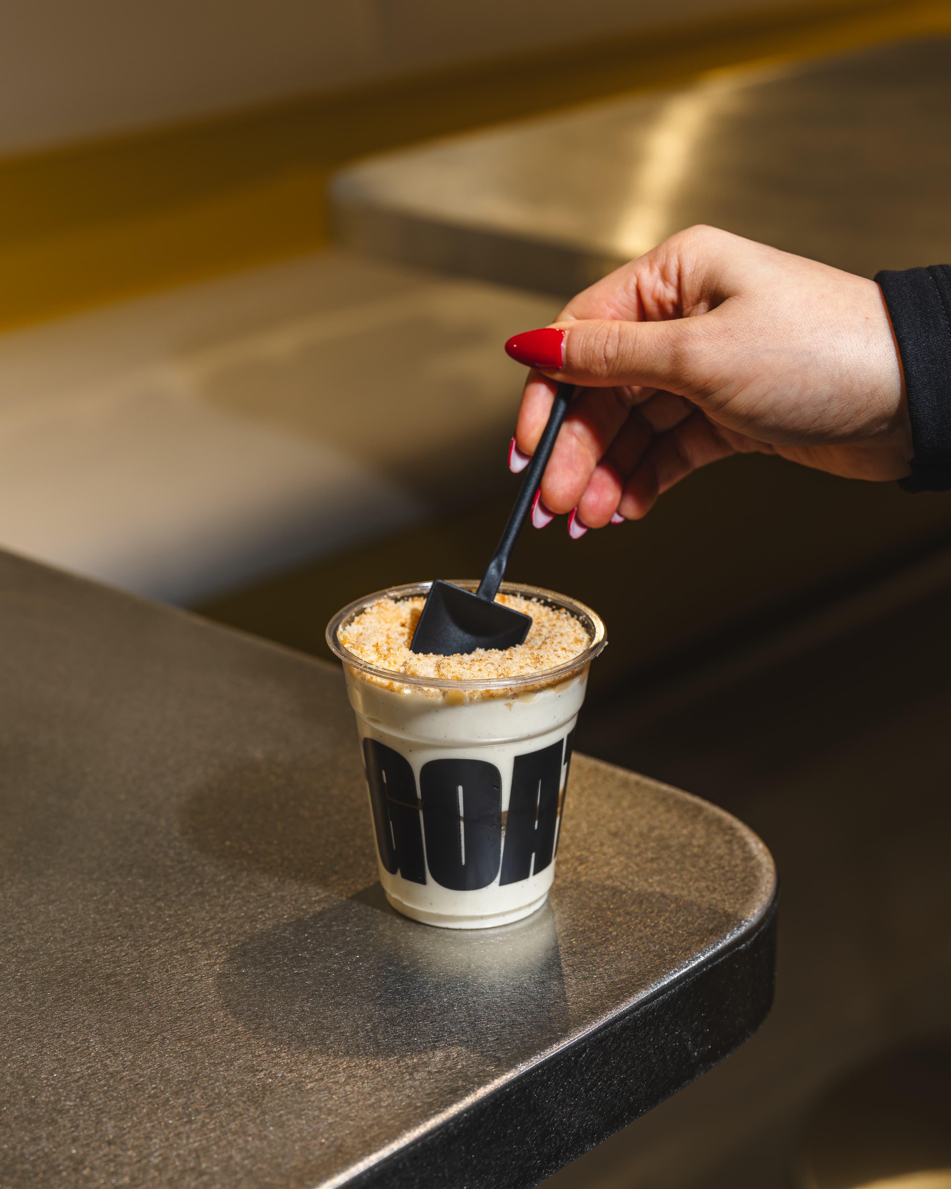 GOAT shake at the counter